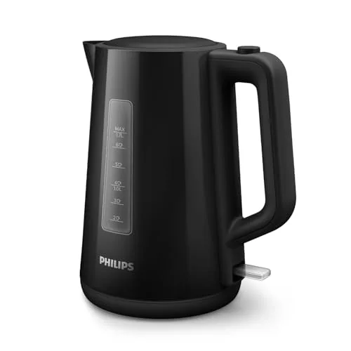 PHILIPS ▫️ Fervedor Série 3000 - 1,7 L, Tampa com mola, Resistência plana, Luz indicadora, Filtro removível, Vários sistemas de segurança, Preto (HD9318/20) 2