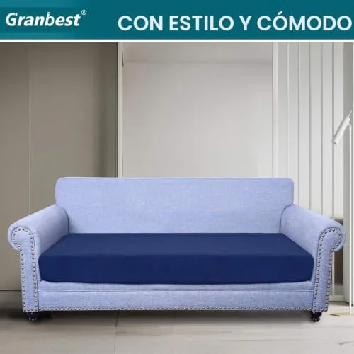 Granbest ▫️ Premium - Capa para almofada de sofá (Azul-marinho, 3 lugares) 2