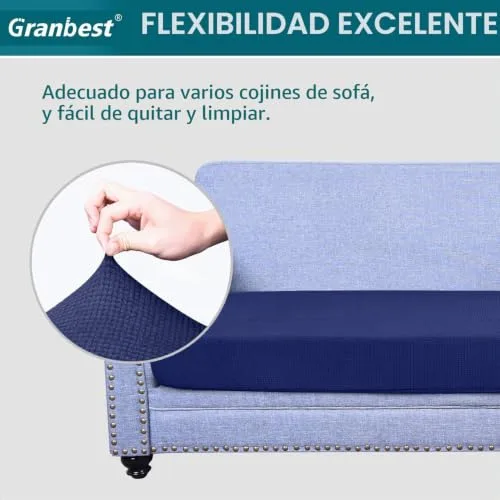 Granbest ▫️ Premium - Capa para almofada de sofá (Azul-marinho, 3 lugares) 3