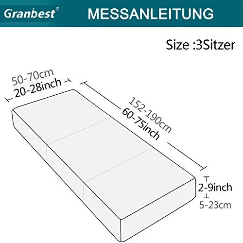 Granbest ▫️ Premium - Capa para almofada de sofá (Azul-marinho, 3 lugares) 6