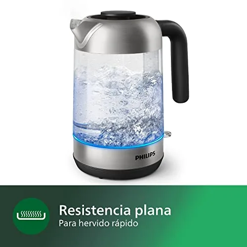 PHILIPS ▫️ Série 5000, Chaleira de vidro, 1,7 L, tampa removível, indicador luminoso azul, enchimento fácil, indicador de uma chávena, filtro de micro-malha (HD9339/80) 4