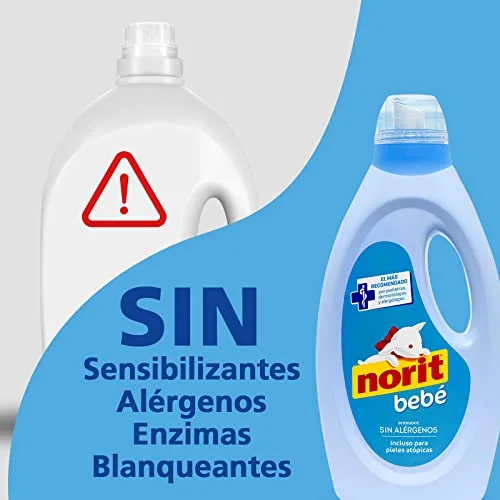 NORIT ▫️ Detergente líquido para roupa de bebé, embalagem de 4 x 1125 ml 5
