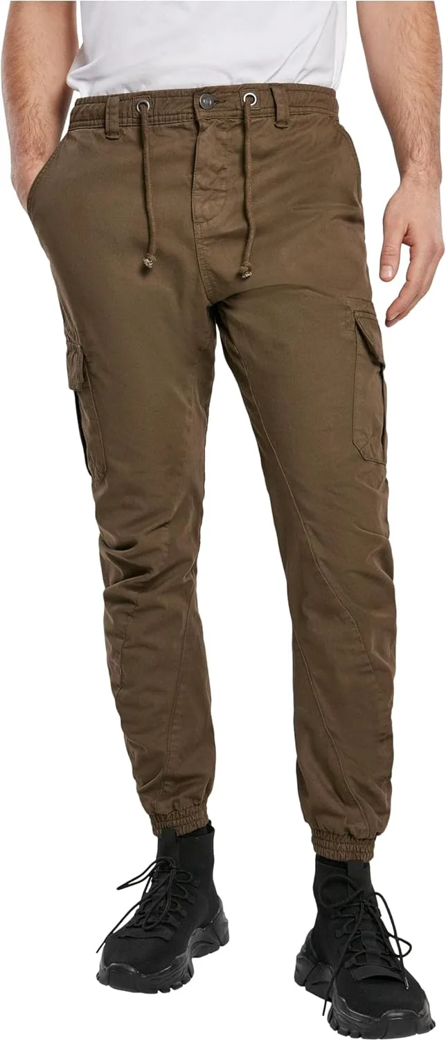 Urban Classics ▫️ Calças de jogging com 2 bolsos laterais e 2 bolsos traseiros, corte justo, cor lisa, cintura com cordão, punhos elásticos, cores diferentes, tamanhos XS - 5XL