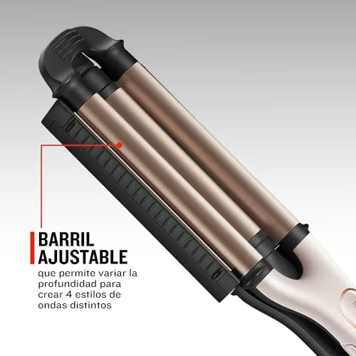 Remington ▫️ Modelador de Cabelo para Ondas [4 em 1: 4 tipos de ondas] PROluxe (Tecnologia OPTIHeat, penteados duradouros, cerâmica, 5 níveis de temperatura até 210 °C, ajuste Pro+, digital, aquecimento em 30 s) CI91AW 2