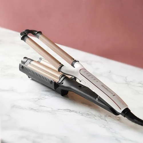 Remington ▫️ Modelador de Cabelo para Ondas [4 em 1: 4 tipos de ondas] PROluxe (Tecnologia OPTIHeat, penteados duradouros, cerâmica, 5 níveis de temperatura até 210 °C, ajuste Pro+, digital, aquecimento em 30 s) CI91AW 5