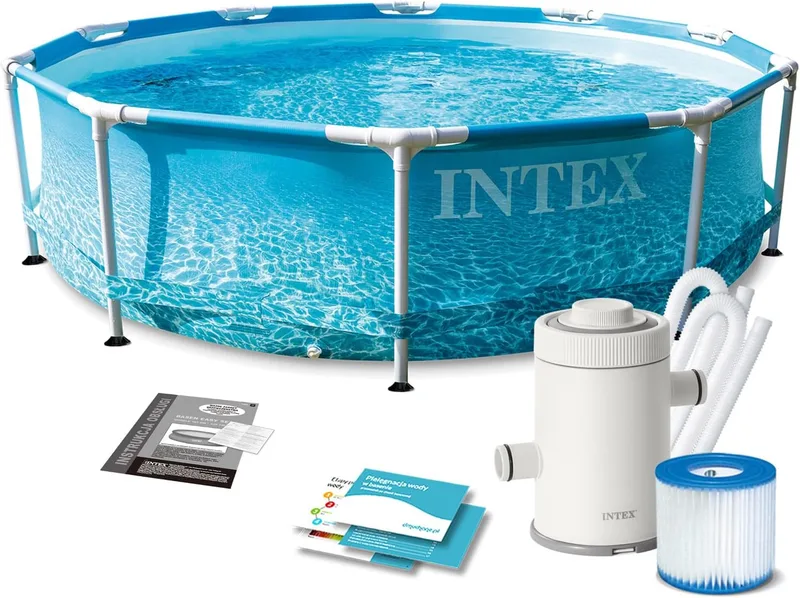 Intex ▫️ ¡28208NP-POOL Beachside Frame D305X76 CM (C/Bomba de filtro)