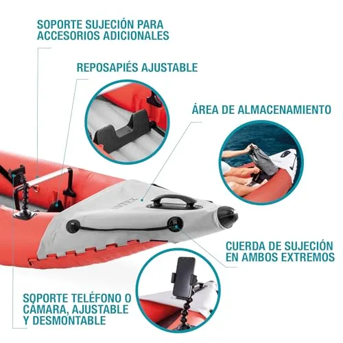 Intex ▫️ Caiaque insuflável Excursion Pro com remo + bomba de ar 4