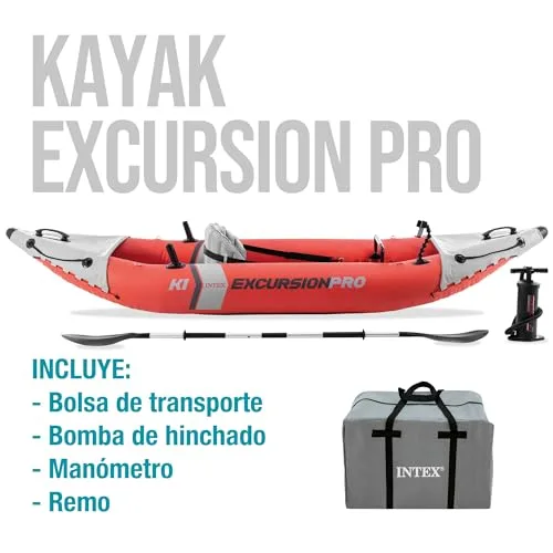 Intex ▫️ Caiaque insuflável Excursion Pro com remo + bomba de ar 5