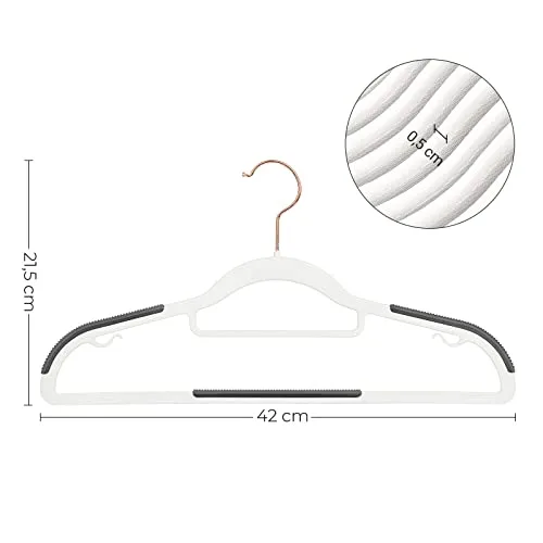 SONGMICS ▫️ Conjunto de 30 cabides de plástico, antiderrapantes, que poupam espaço 5