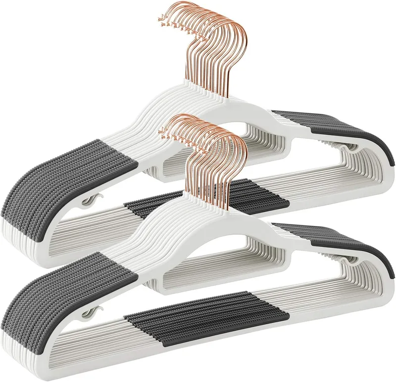 SONGMICS ▫️ Conjunto de 30 cabides de plástico, antiderrapantes, que poupam espaço