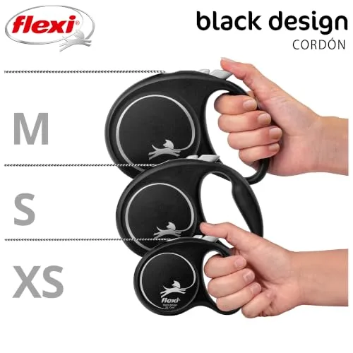 FLEXI ▫️ ® Black Design XS | 3 m de trela retrátil com cordão | máx. 8 kg 5