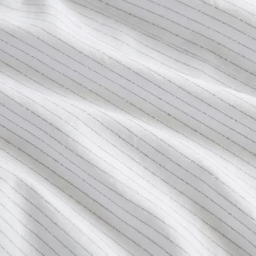 Nautica ▫️ Conjunto de lençóis individuais, conjunto de roupa de cama em percal de algodão, crocante e fresco, leve e respirável (linha «Boya» cinzenta, individual) 5