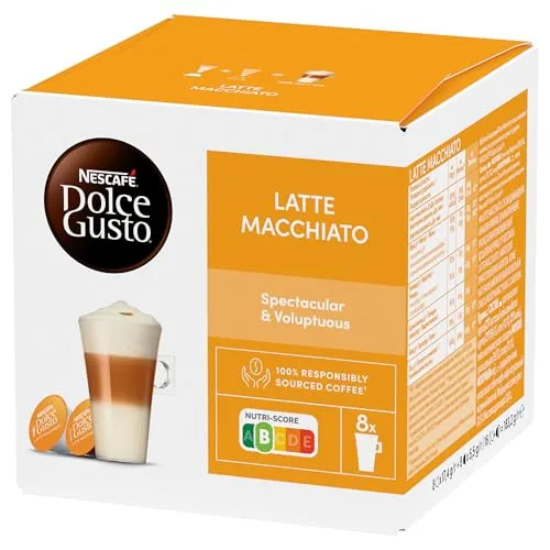 Nescafé Dolce Gusto ▫️ Latte Macchiato - Cápsulas de café, 48 cápsulas (3 x 16) - Originais para máquinas de café Dolce Gusto 2