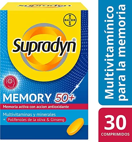 Supradyn ▫️ Memory 50+, 30 comprimidos, com ginseng, sem glúten, sem lactose 2