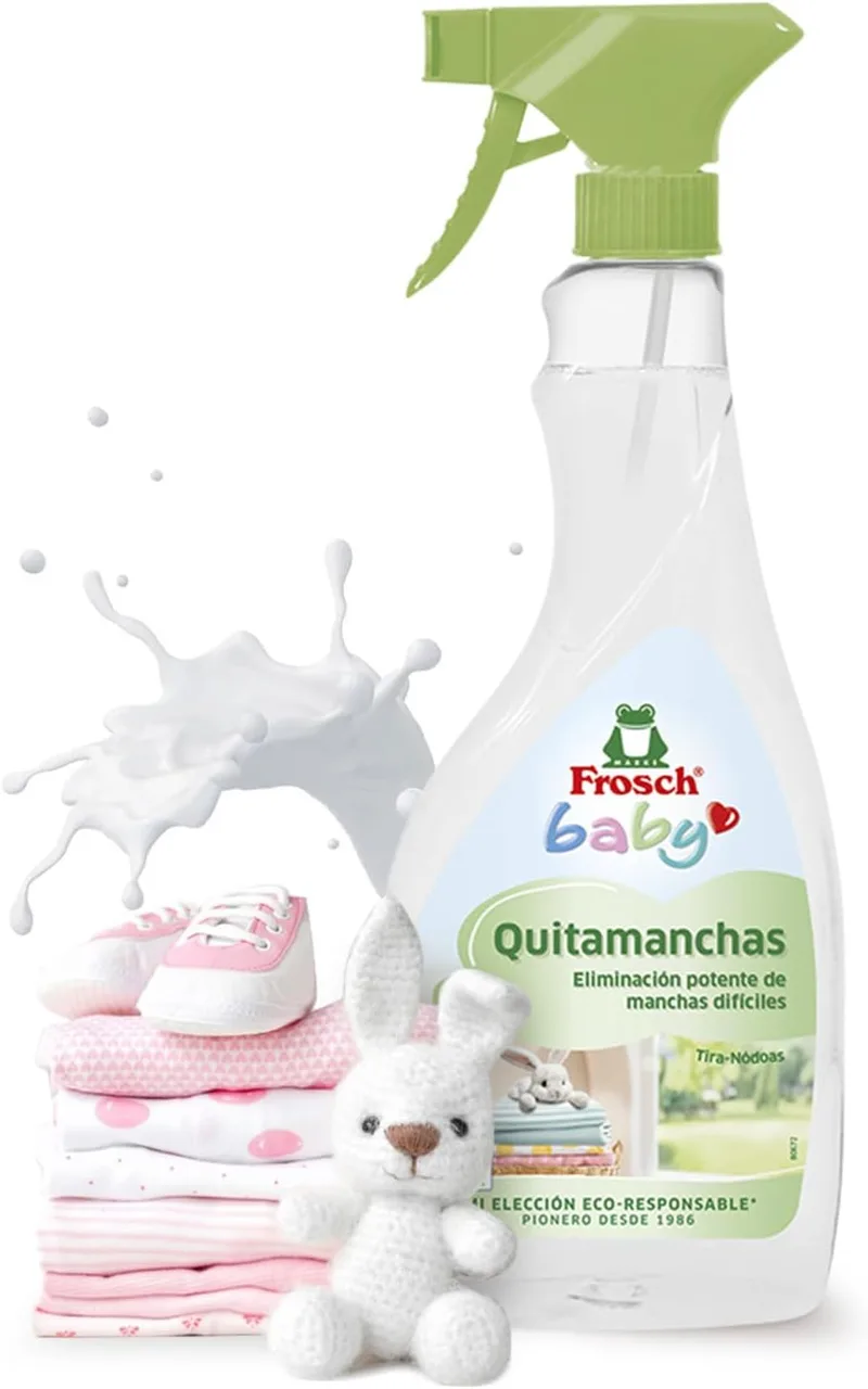 Frosch ▫️ Baby - Tira-nódoas, pré-tratamento para nódoas difíceis e secas (cereais, papel...) - Adequado para roupa branca e de cor - 500ml (formato spray)