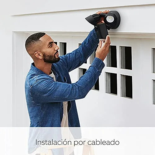 Ring ▫️ Câmara Plus com holofotes com fio (Floodlight Cam Wired Plus) | Câmara de vigilância exterior Wi-Fi com vídeo HD, comunicação bidirecional, holofotes LED, sirene integrada | 30 dias grátis Home 7