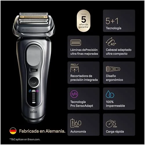 Braun ▫️ Series 9 Pro+ Máquina de barbear elétrica para homem, 9617PSI, Prateada 6