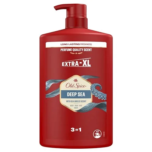 Old Spice ▫️ Gel de banho e champô 3 em 1 Deep Sea para homem, 2 x 1 L 2
