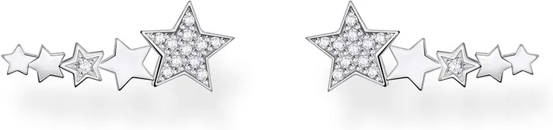 Brincos de prata esterlina Thomas Sabo 925 para mulher, desenho de estrela