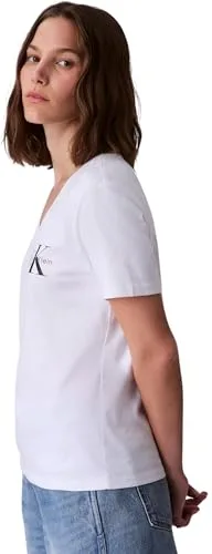 Calvin Klein ▫️ Camisolas de manga curta, conjunto de 2, para mulher, com logótipo e gola em V 4