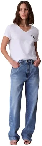 Calvin Klein ▫️ Camisolas de manga curta, conjunto de 2, para mulher, com logótipo e gola em V 5