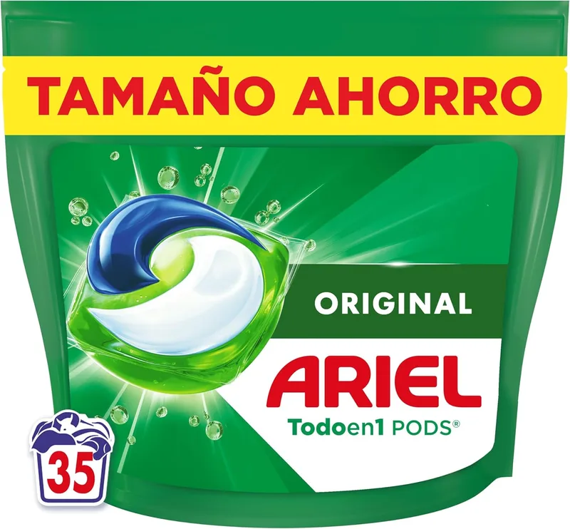 Ariel ▫️ All In 1 PODS, Detergente Líquido para Máquina de Lavar Roupa 35 Cápsulas/Pílulas, Original, 5 Acções para uma Limpeza Incrível