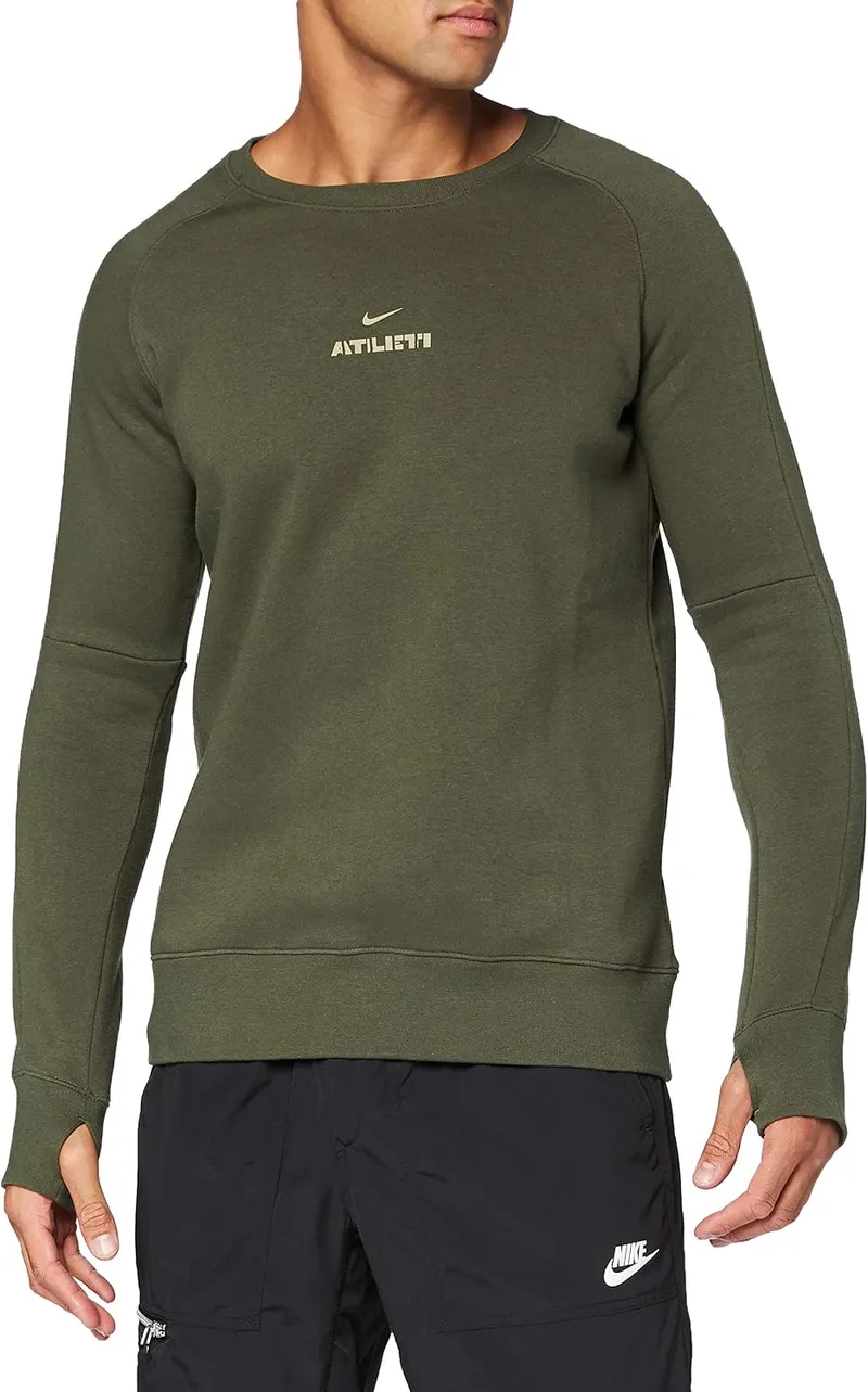 NIKE ▫️ Atm M Nk Gfa Flc Ls Crw Ii Camisola de manga comprida para homem