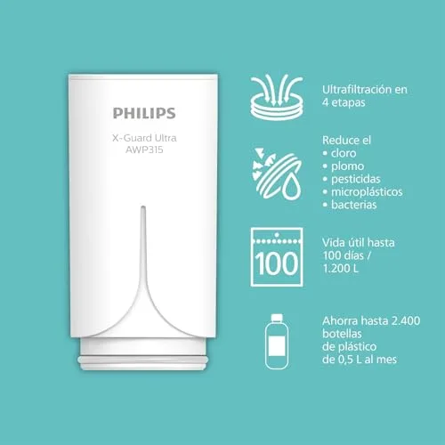 PHILIPS ▫️ Filtro para torneira AWP3754/10 – ULTRAFILTRAÇÃO, reduz o cloro, o chumbo, os microplásticos e as bactérias, capacidade de filtração de 1200 L. 3