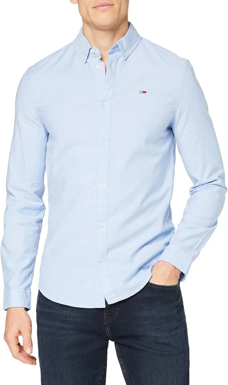 Camisa de manga comprida TJM Slim para homem da Tommy Jeans