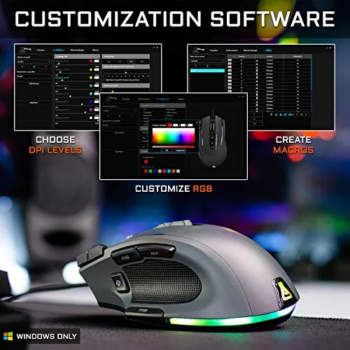 The G-Lab ▫️ Kult Nitrogen Core - Rato para jogos com fio, 12 800 dpi e RGB 6