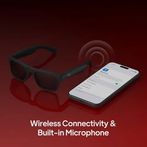 OhO sunshine ▫️ Óculos de sol com áudio Bluetooth óculos desportivos leves com orelhas abertas, 10 horas de autonomia, UV400 ANSI Z87.1, controlo por voz 4