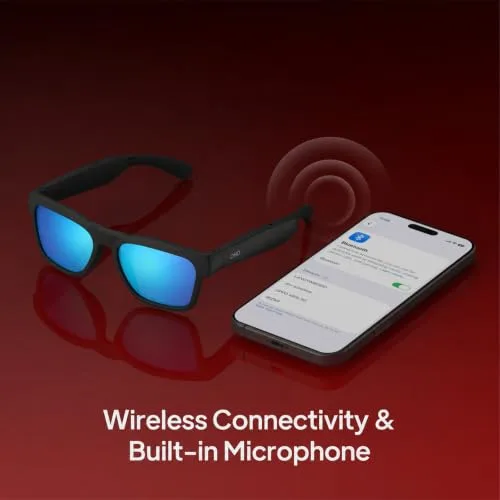 OhO sunshine ▫️ Óculos de sol com áudio Bluetooth óculos desportivos leves com orelhas abertas, 10 horas de autonomia, UV400 ANSI Z87.1, controlo por voz 4
