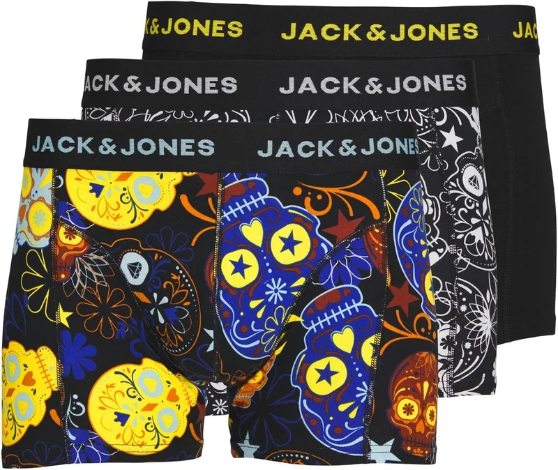 JACK & JONES ▫️ Calções Jacnew WB 3 Packs Bxer para homem (Pack de 3)