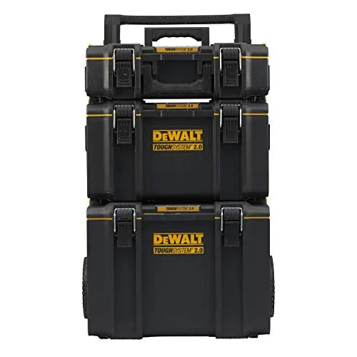 DEWALT ▫️ DWST83402-1, Oficina modular 3 em 1 TOUGHSYSTEM 2.0, robusta, com 2 armários de pequena e média capacidade e 1 armário móvel de grande capacidade, IP65. Preto e amarelo 2