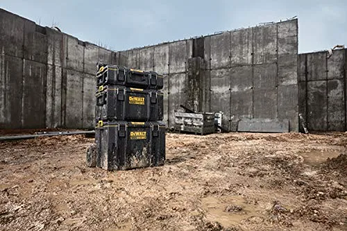 DEWALT ▫️ DWST83402-1, Oficina modular 3 em 1 TOUGHSYSTEM 2.0, robusta, com 2 armários de pequena e média capacidade e 1 armário móvel de grande capacidade, IP65. Preto e amarelo 4