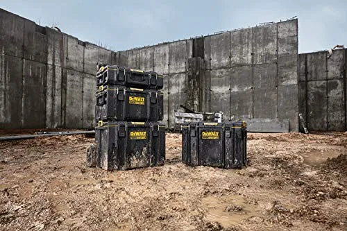DEWALT ▫️ DWST83402-1, Oficina modular 3 em 1 TOUGHSYSTEM 2.0, robusta, com 2 armários de pequena e média capacidade e 1 armário móvel de grande capacidade, IP65. Preto e amarelo 5