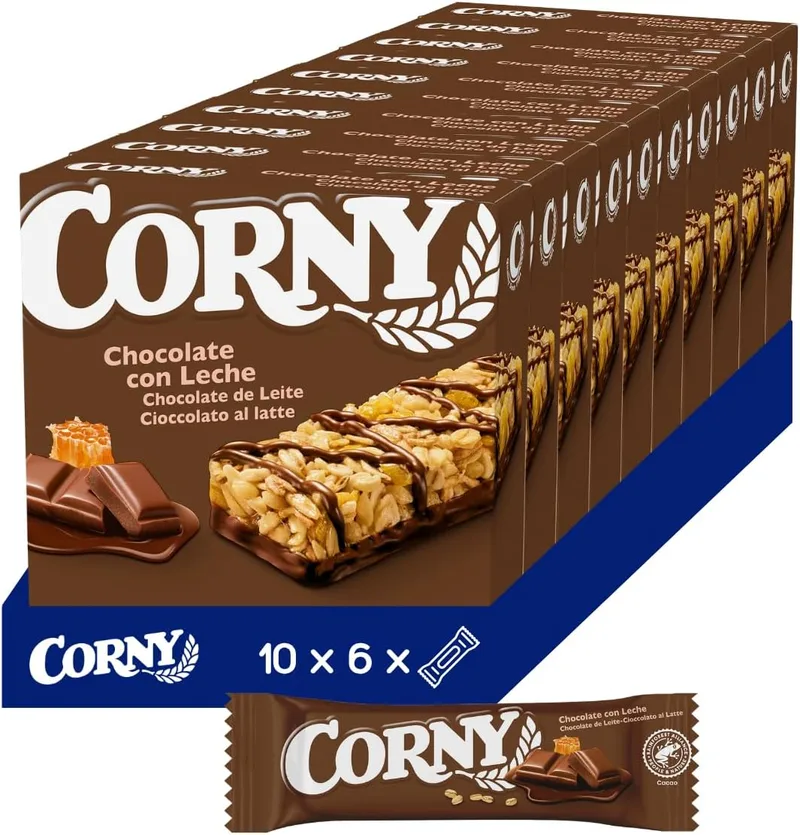 Corny ▫️ Barritas de cereais com chocolate de leite, 10 x 6 x 25 g