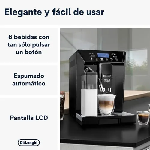 De'Longhi ▫️ Eletta Evo - Máquina de café superautomática para 6 bebidas, preta 2