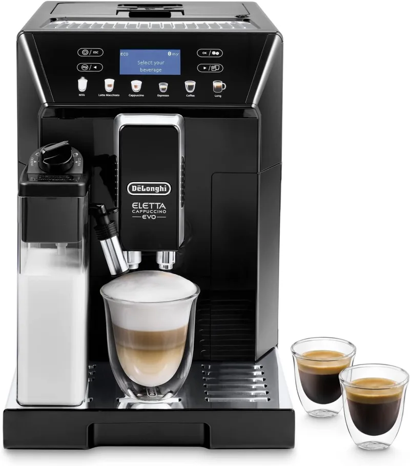 De'Longhi ▫️ Eletta Evo - Máquina de café superautomática para 6 bebidas, preta