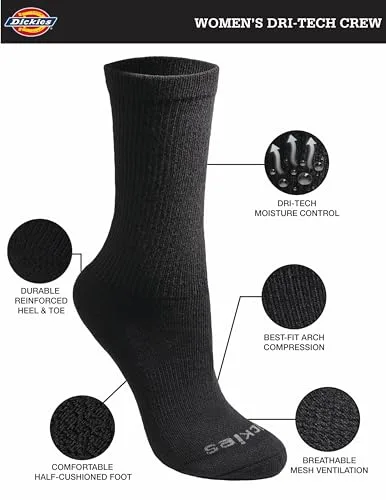 Dickies ▫️ Meias curtas Dri-tech Essential Moisture Control, disponíveis nos tamanhos S a XL (6, 12 pares) – Meias para mulher 3