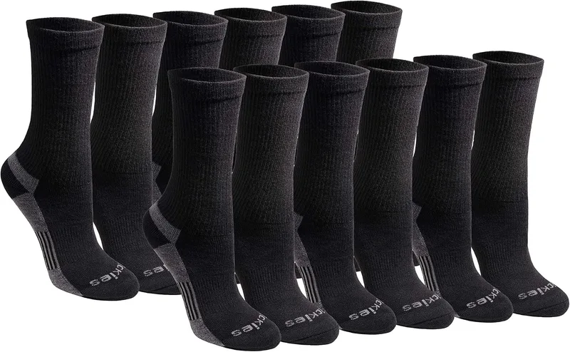 Dickies ▫️ Meias curtas Dri-tech Essential Moisture Control, disponíveis nos tamanhos S a XL (6, 12 pares) – Meias para mulher