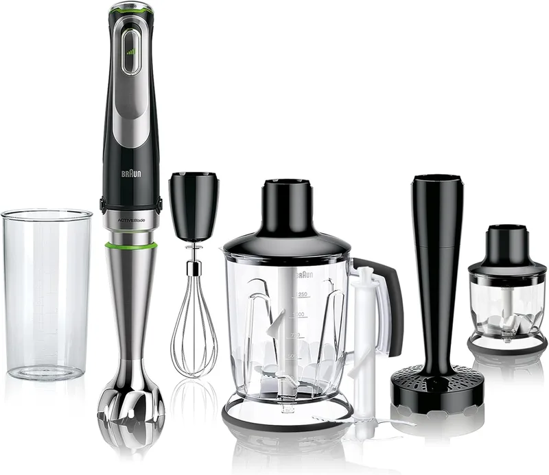 Braun ▫️ MultiQuick 9 - Varinha mágica de 1200 W com jarro de 1250 ml, preto