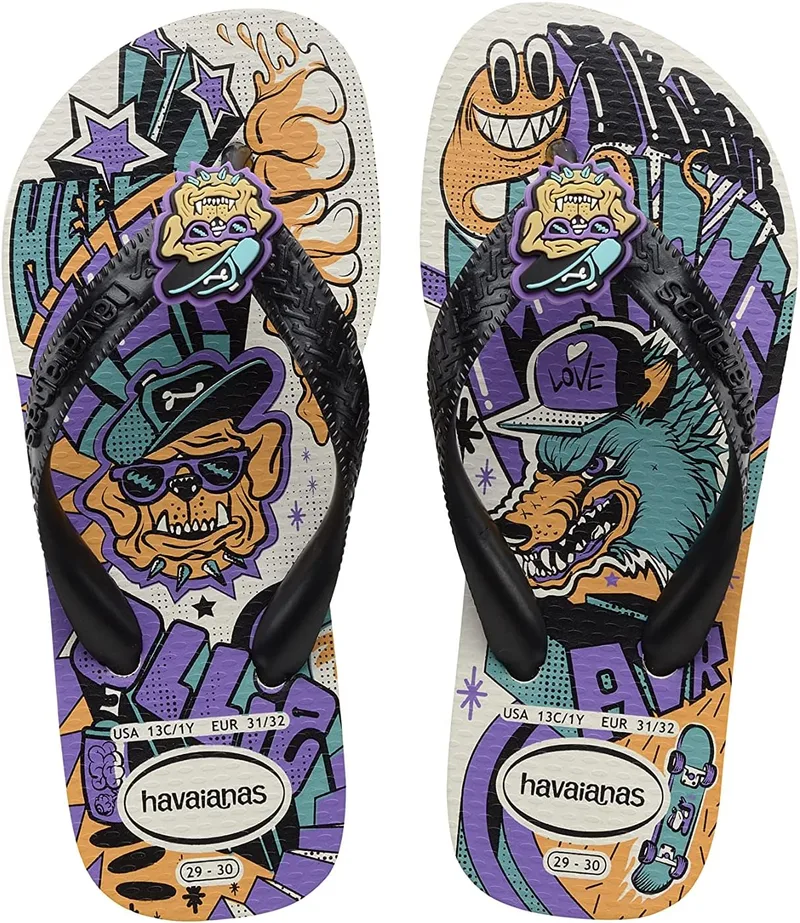 Havaianas ▫️ Kids Grafitti Unissexo para crianças - Chinelos