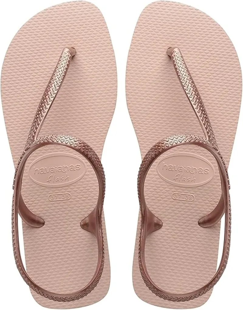 Havaianas ▫️ Flash Urban, Sandálias Confortáveis, Elegantes e Versáteis, Fecho no tornozelo, Tiras metálicas cruzadas, Mulher