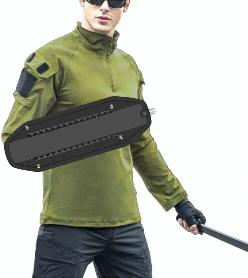 Shindn ▫️ Escudo de Autodefesa em Liga de Alumínio Escudo de Sobrevivência Multifuncional para Exterior, Arma Ninja, Ferramentas de Autodefesa