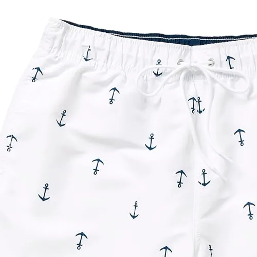 Nautica ▫️ Calções de banho Quick Dry com padrão clássico de âncoras por toda a peça - Calções de banho para homem 5