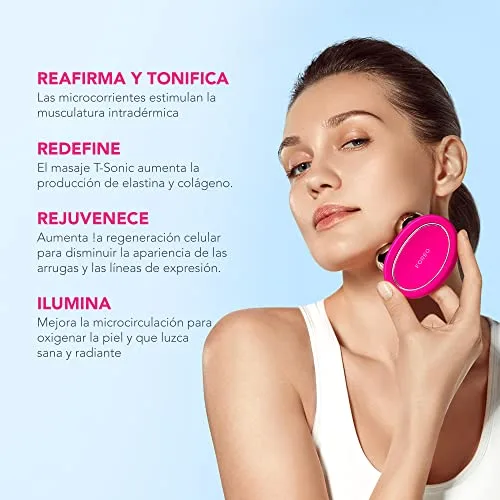 FOREO ▫️ BEAR - Aparelho elétrico de massagem facial com microcorrentes - Define o contorno da mandíbula - Lifting facial não invasivo - Antirrugas - Seguro e indolor - Fúcsia 3