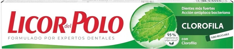 Licor del Polo ▫️ Clorofila – Pasta de dentes refrescante com flúor – Combate a placa bacteriana e o mau hálito – 75 ml