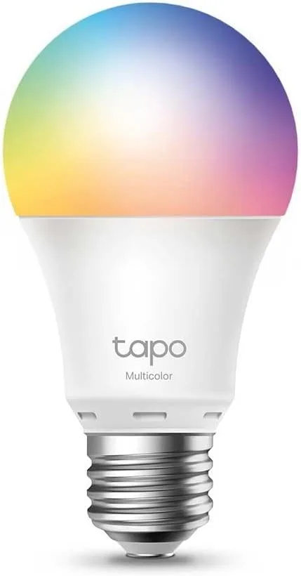 Tapo ▫️ Lâmpada LED multicolorida inteligente com Wi-Fi, casquilho E27, compatível com Alexa e Google Home, 806 lúmenes, 8,3 W, sem necessidade de concentrador, controlo remoto/aplicação