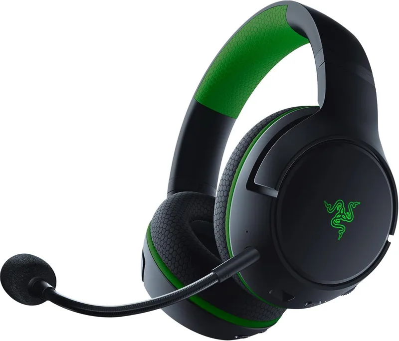 Razer Kaira Pro - Auscultadores para Jogos Móveis Sem Fios Xbox e Xbox X Series (Diafragmas Triforce Titanium de 50 mm, Microfone Supercardióide HyperClear, Microfone Móvel) Preto-Verde